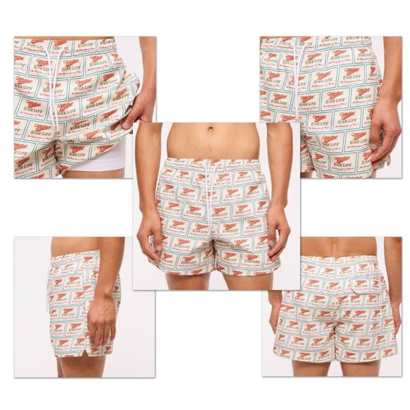 NWT authentic ABERCROMBIE & FITCH ‘Miller High Life’ SWIM SHORTS Size M - Picture 1 of 10